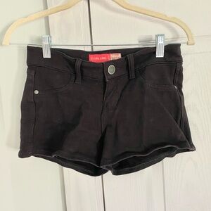 U-Turn Jeans Black Knit Mini Shorts